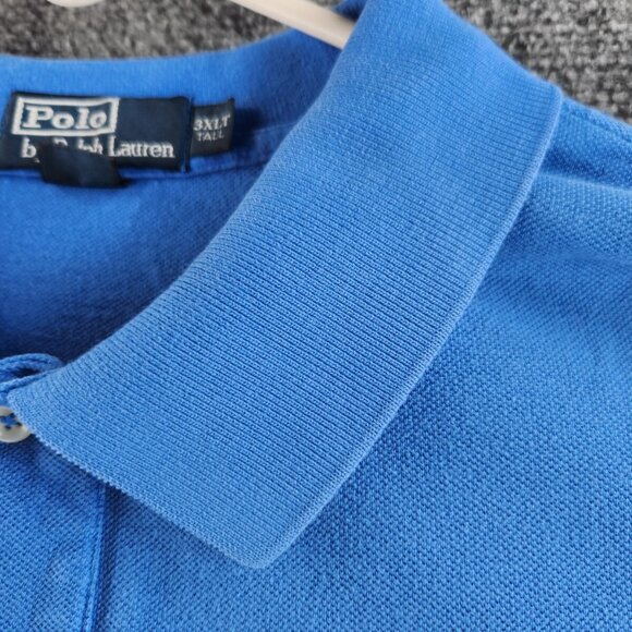 Polo Ralph Lauren 3XLT Short Sleeve Blue Polo Shirt Pink Embroidery Logo Cotton - Picture 5 of 16